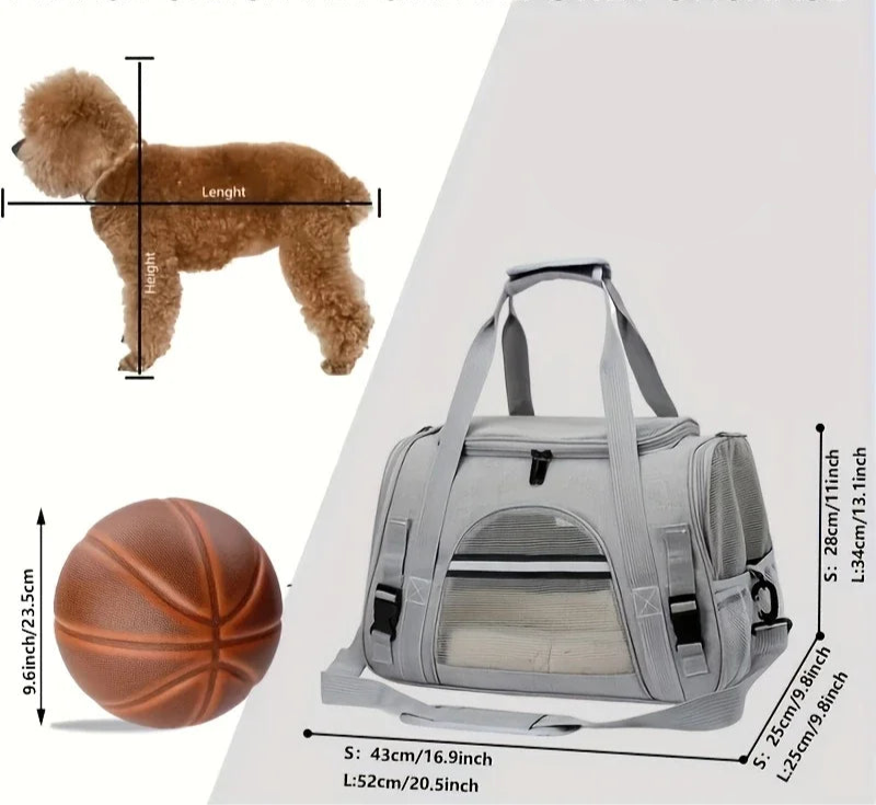 Atmungsaktive Transporttasche mit Plüschmatte