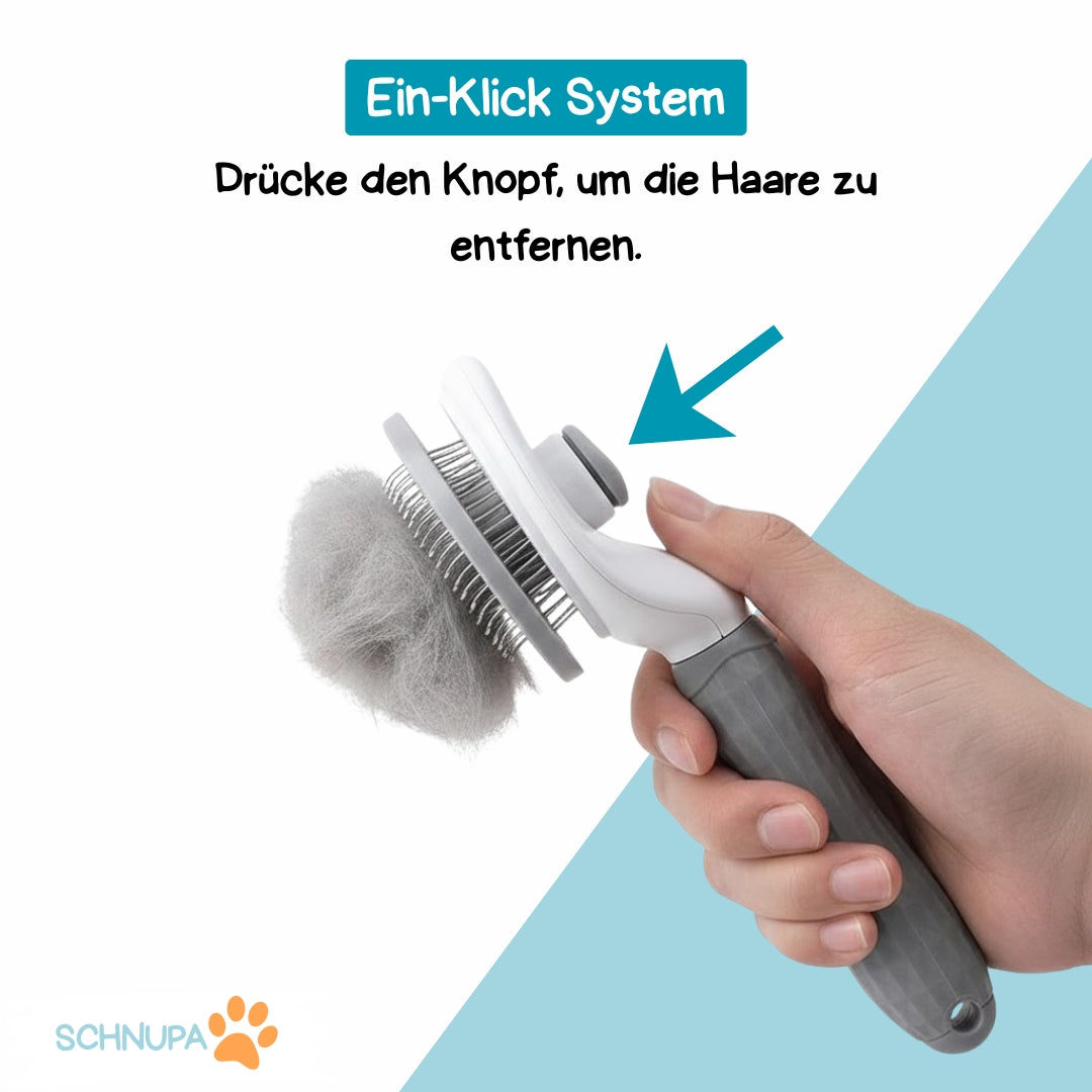 Ein-Klick-Fellbürste: Die Selbstreinigende Komfortbürste für professionelle Fellpflege