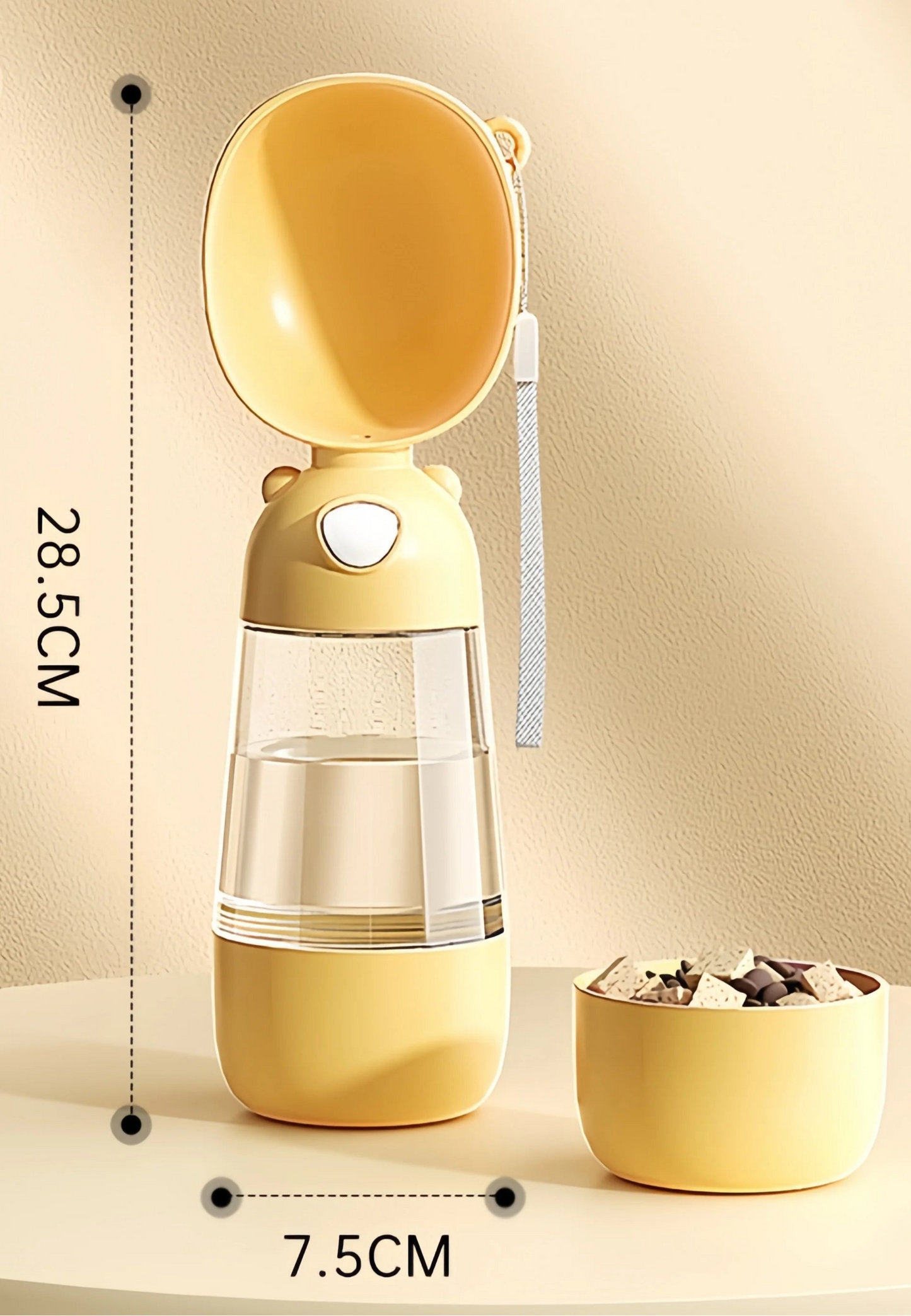 2 in 1 Reiseflasche mit Futter und Wasser Behälter