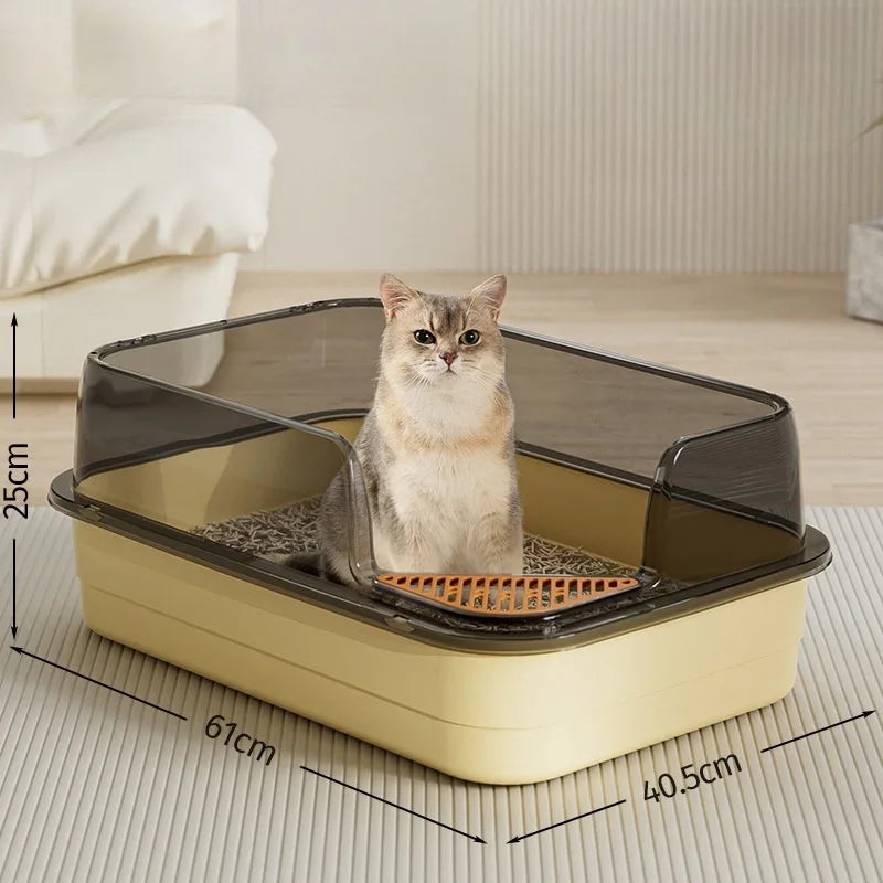 Geräumiges Katzenklo mit Streuschutz