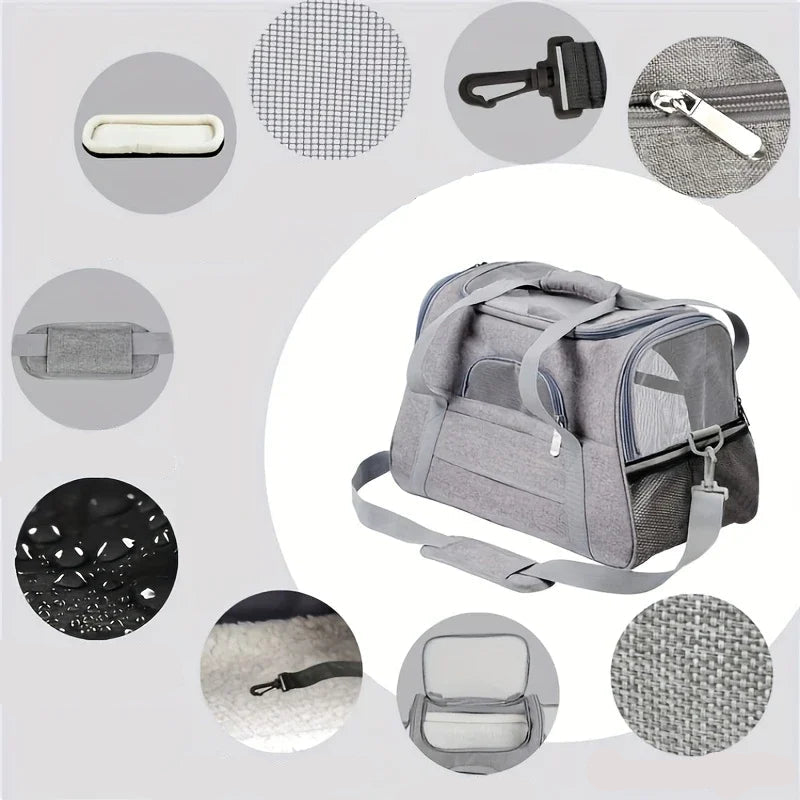 Atmungsaktive Transporttasche mit Plüschmatte