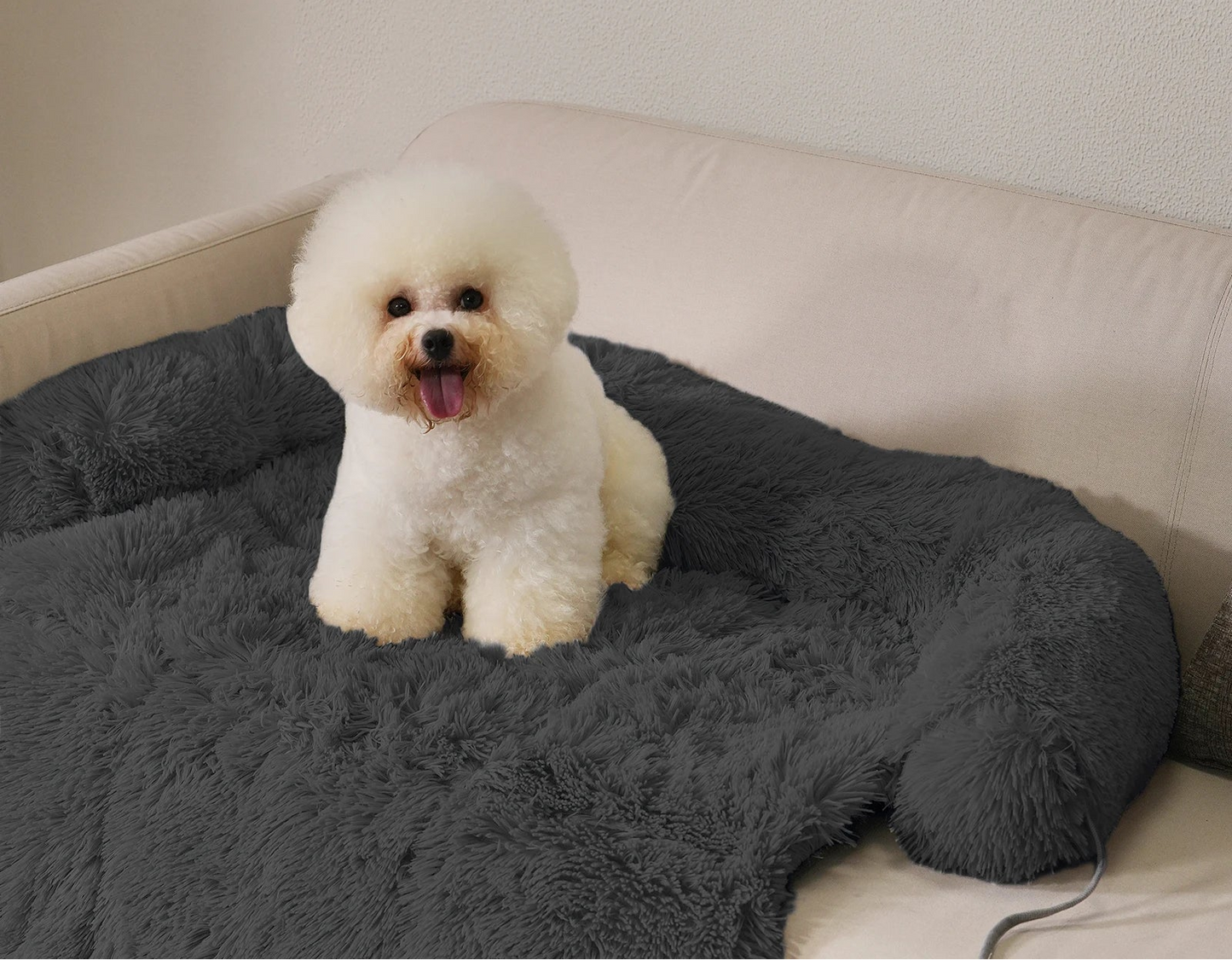 Flauschige Schlafsofa Matte aus Korallenfleece mit Anti Rutsch Boden