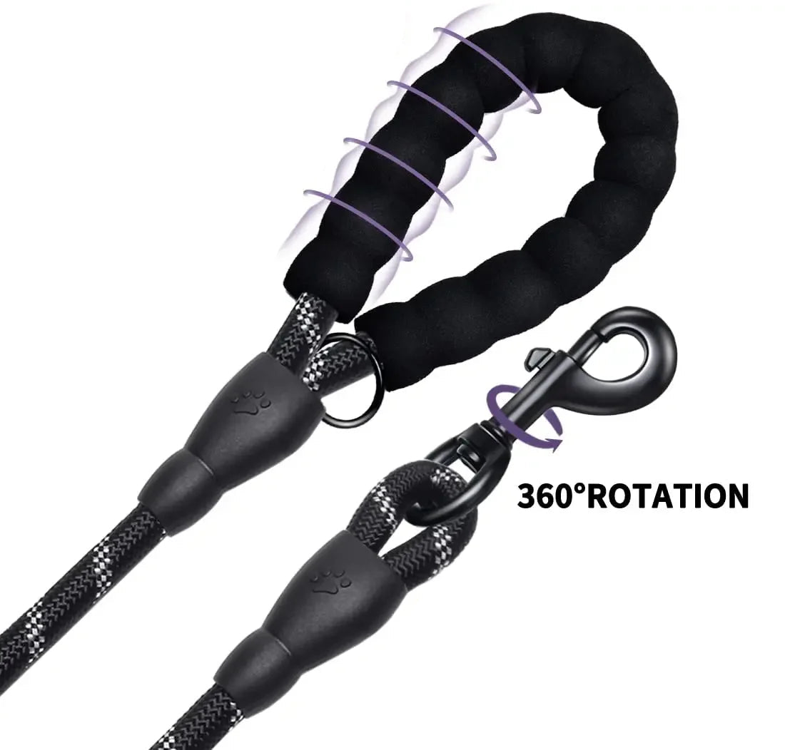 Hundeleine mit bequemen gepolsterten Griff (reflektierend aus Nylon)