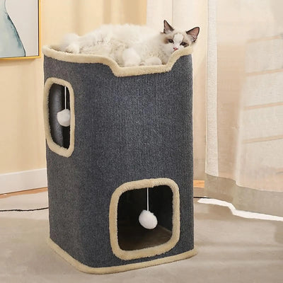 Premium Katzenvilla in 2-Etagen Design mit Spielbereich