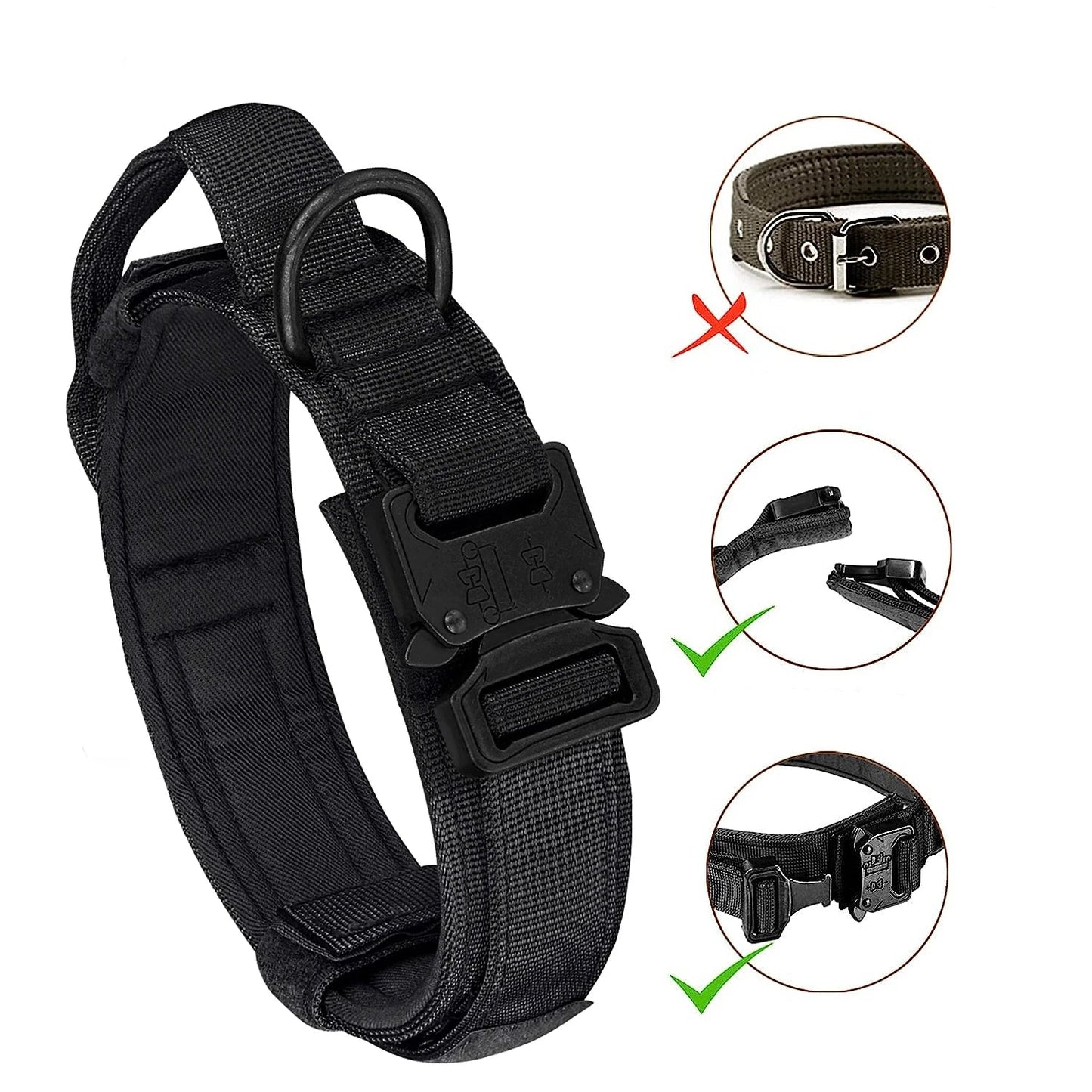 Hochbelastbares Hundehalsband und Leinen Set im "Militär-Stil"