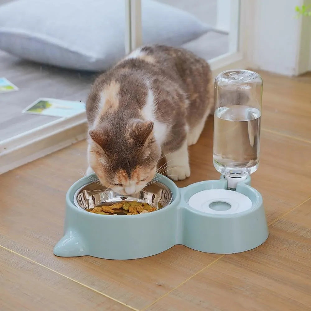 Edelstahl Futternapf mit Wasserbehälter