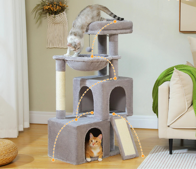 Großer Katzenturm mit Hängematte und Kratzrampe