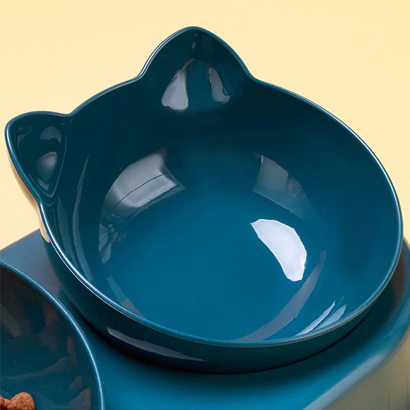 Futternapf 3 in 1 mit Wasserspender und Doppelbecken