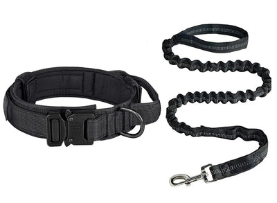 Hochbelastbares Hundehalsband und Leinen Set im "Militär-Stil"