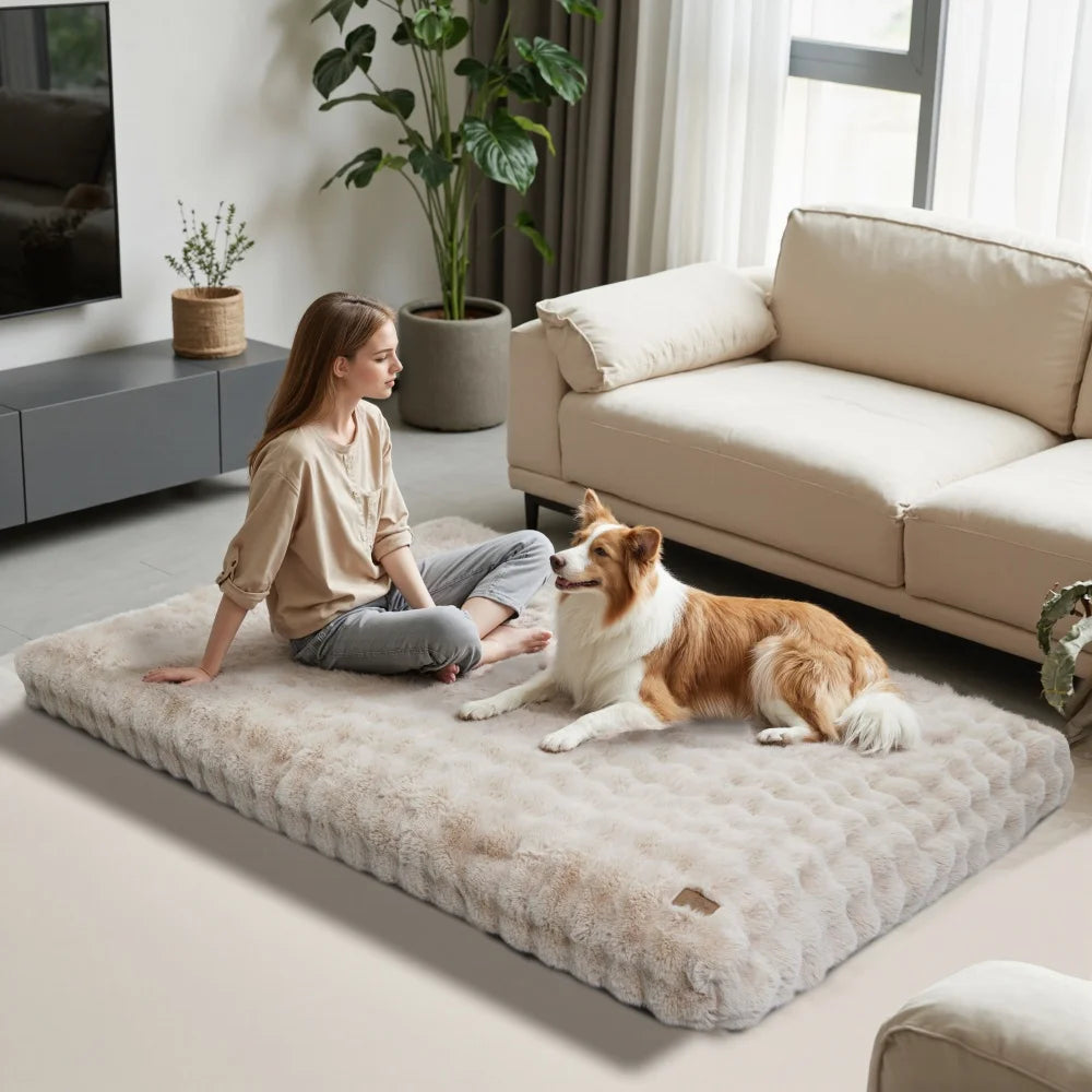 Premium XXL Wolkenweiches Hundekissen mit Anti Rutsch Boden und abnehmbarem Bezug