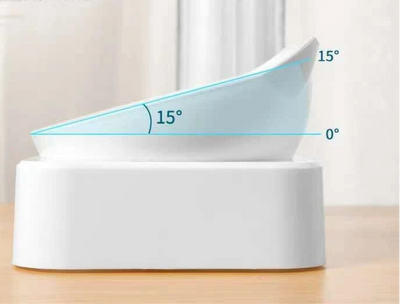 Doppelnapf für Futter und Wasser mit 15 Grad Neigung