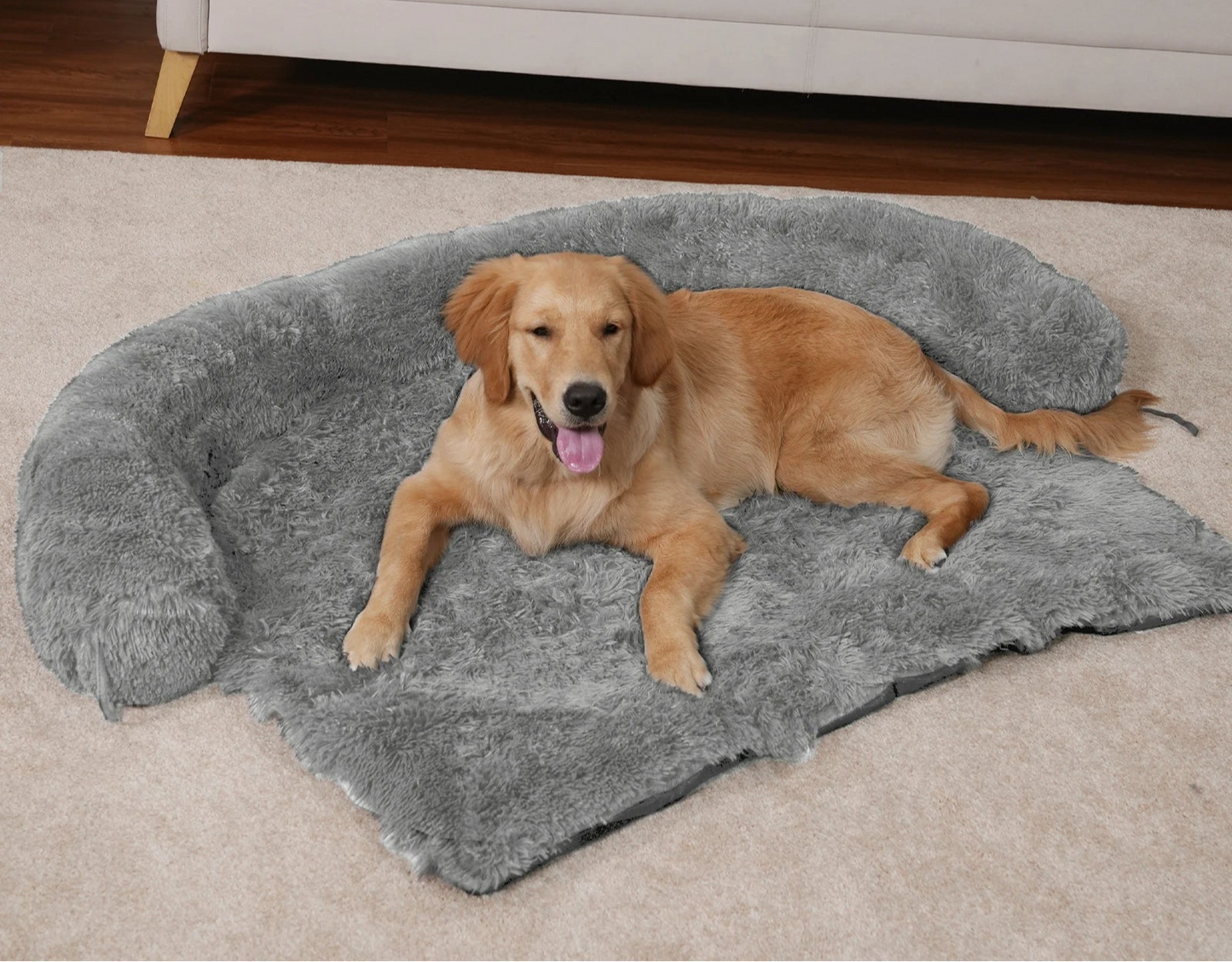 Flauschige Schlafsofa Matte aus Korallenfleece mit Anti Rutsch Boden