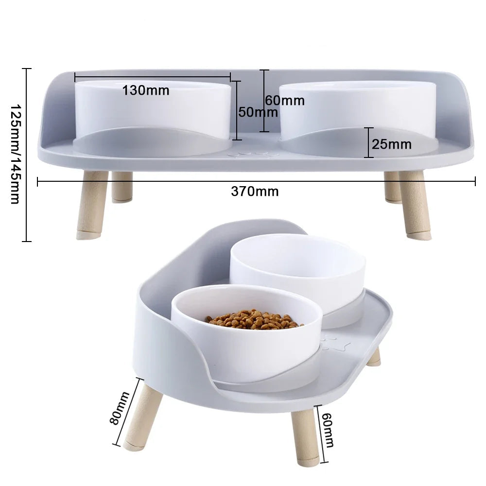 Premium Futternapf mit verstellbarer Höhe und Doppelbecken