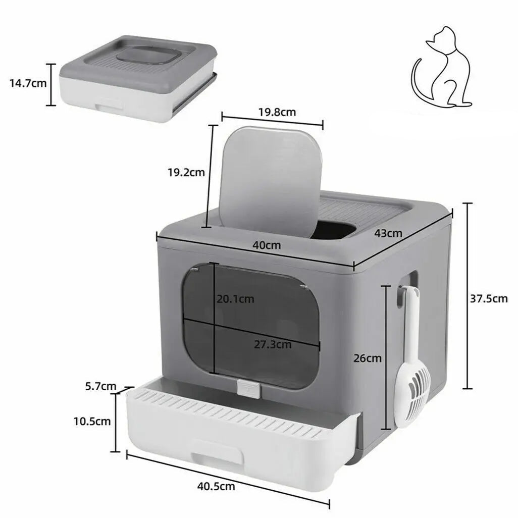 Geschlossene Katzentoilette mit Schublade und Geruchsfilter