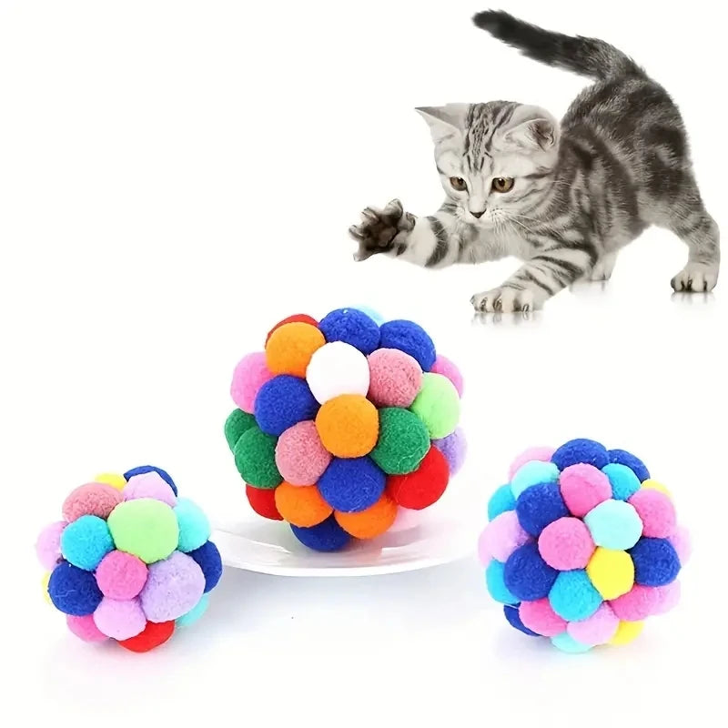 3er Set Spielbälle – Plüsch, Glocke und Wollspielzeug gegen Langeweile