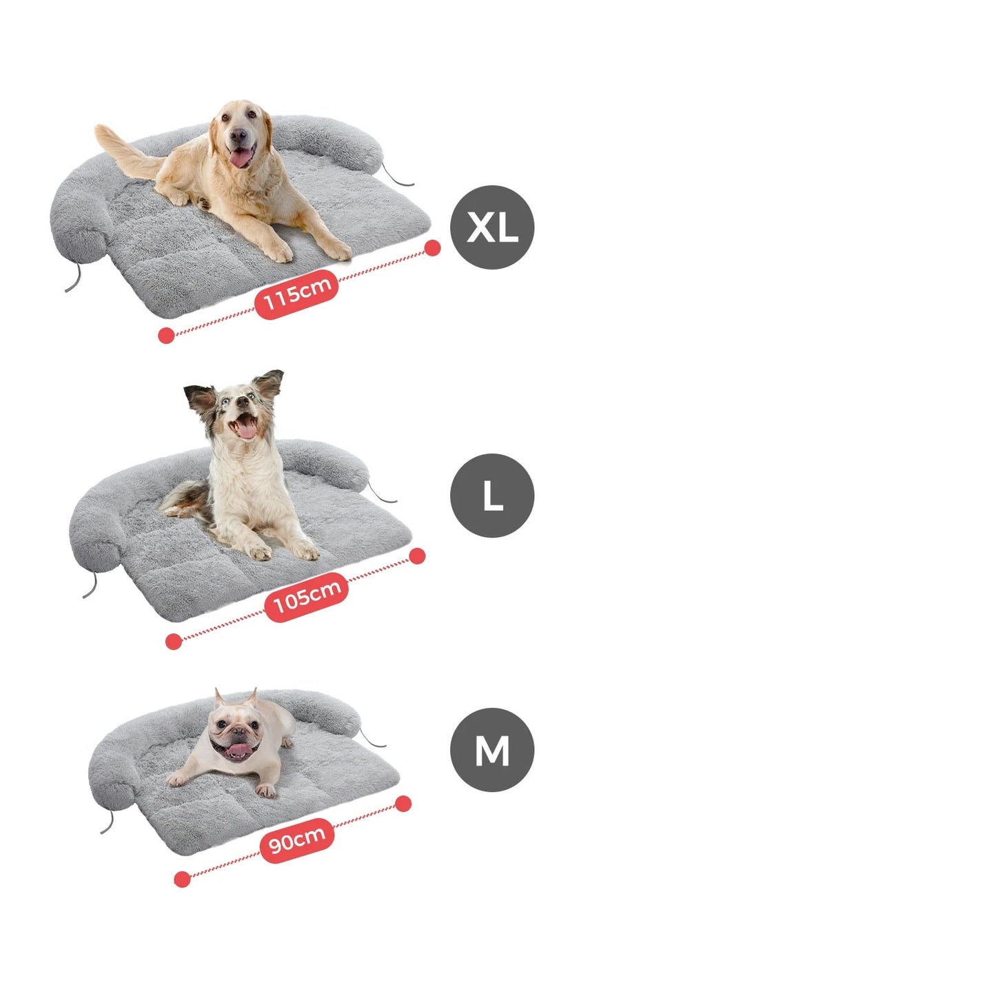 Flauschige Schlafsofa Matte aus Korallenfleece mit Anti Rutsch Boden