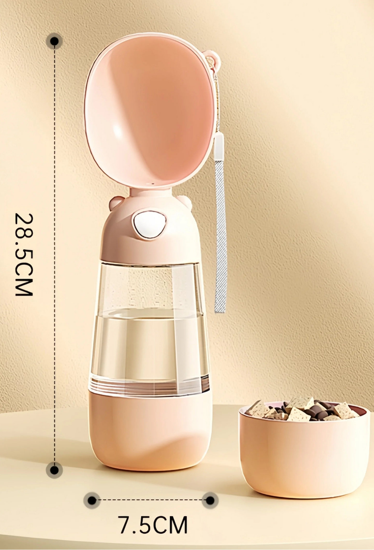 2 in 1 Reiseflasche mit Futter und Wasser Behälter