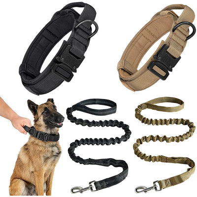 Hochbelastbares Hundehalsband und Leinen Set im "Militär-Stil"