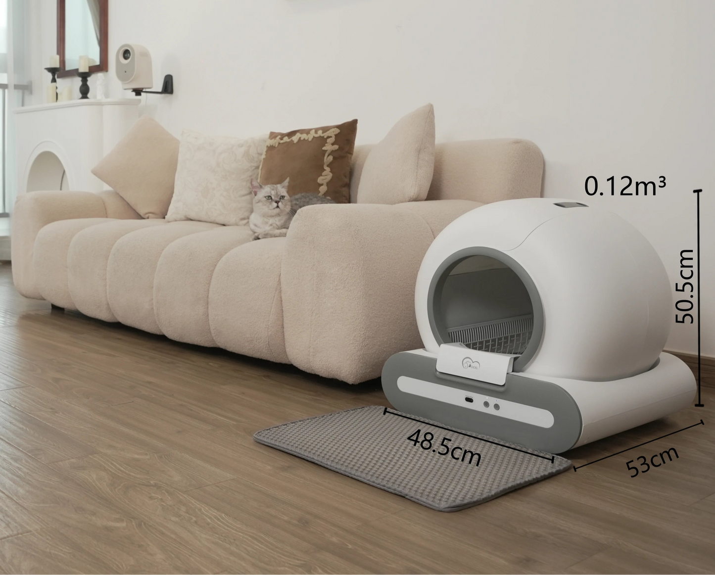 Selbstreinigende Katzentoilette mit App & Sensoren