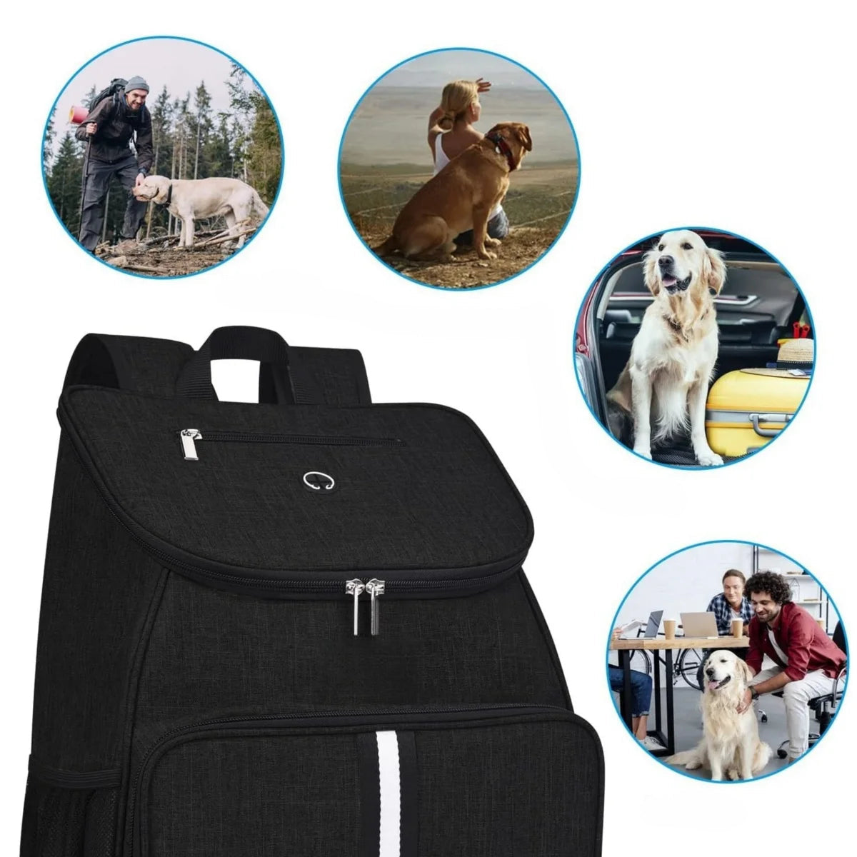 Multifunktionaler Rucksack inkl. 2 Näpfe für Haustierzubehör